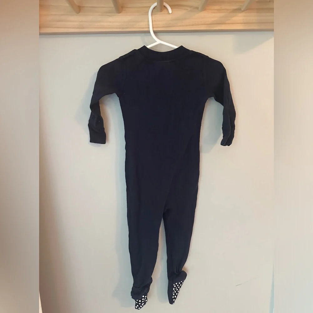 Hanna Andersson 100% Organic Cotton Navy Zip Footed Pajamas